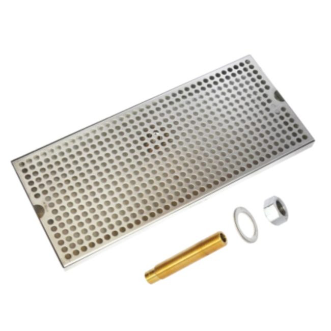 18″ x 8″ Surface Drip Tray Brushed Stainless With Drain