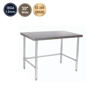 Commercial Work Tables-18 GA 30” Wide All Stainless Steel 304 GRADE