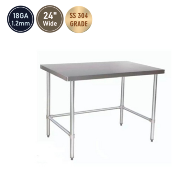 Commercial Work Tables-18 GA 24” Wide All Stainless Steel 304 GRADE