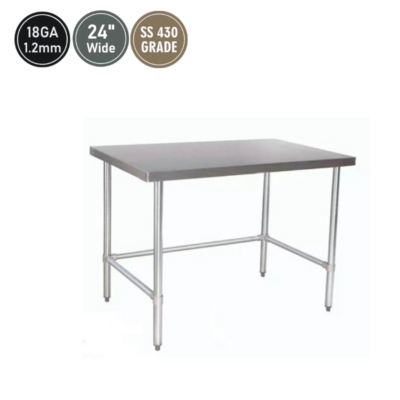 Commercial Work Tables-18 GA 24” Wide All Stainless Steel 430 GRADE